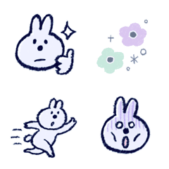 [LINE絵文字] シンプルめなうさぎの絵文字の画像