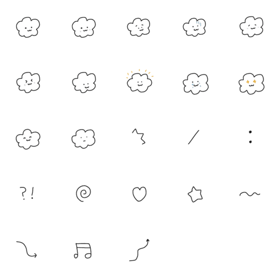 [LINE絵文字]もこもこのお友達の画像一覧