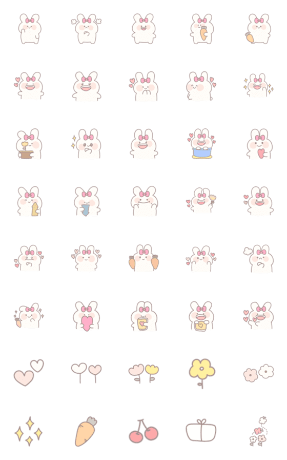 [LINE絵文字]Emoji rabbit *の画像一覧