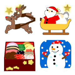 [LINE絵文字] クリスマス年末年始ごあいさつ 絵文字の画像