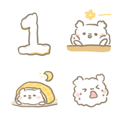 [LINE絵文字] White bear's number emojiの画像