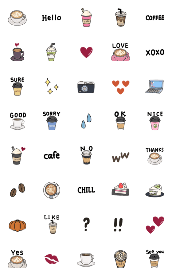 [LINE絵文字]コーヒーらばーずの画像一覧