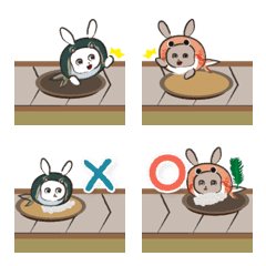 つながるぶりっこ＆メデタイ先輩うさぎの絵文字メイン画像