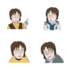 [LINE絵文字] Daily life of Glasses girl-EMOJIの画像