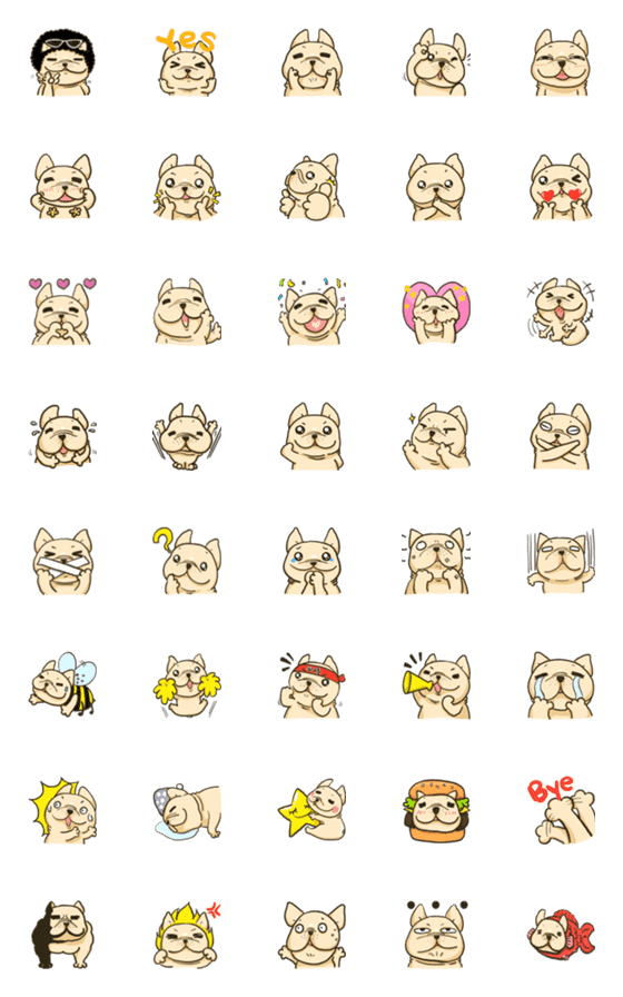 [LINE絵文字]french bulldog anikiの画像一覧