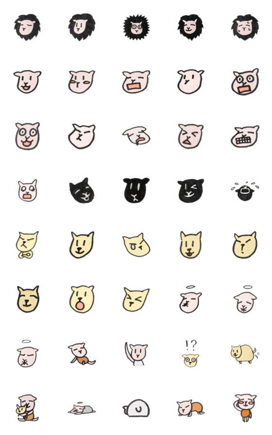 [LINE絵文字]The Lion Sheep Family Emoji-1の画像一覧