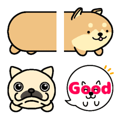[LINE絵文字] 円柱形の犬さん絵文字 つなげて遊べる！の画像