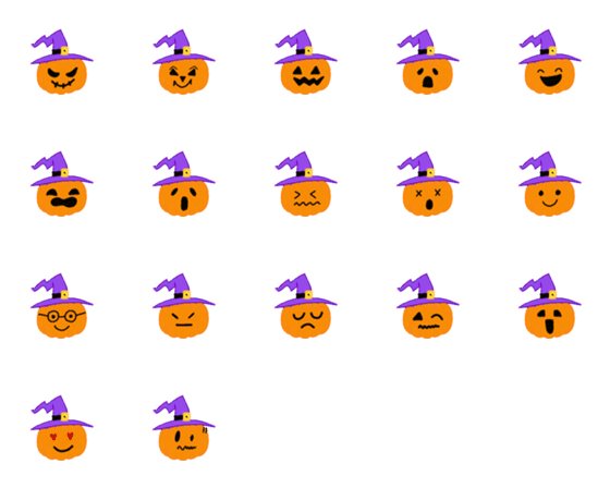[LINE絵文字]Halloween pumpkinsの画像一覧