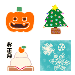 [LINE絵文字] ハロウィン·Xmas·お正月·お祝い絵文字の画像