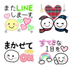 [LINE絵文字] シンプル秋冬絵文字の画像