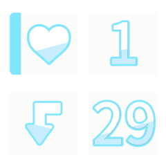 [LINE絵文字] Easy Stickers for Number 02[Blue][0-29]の画像