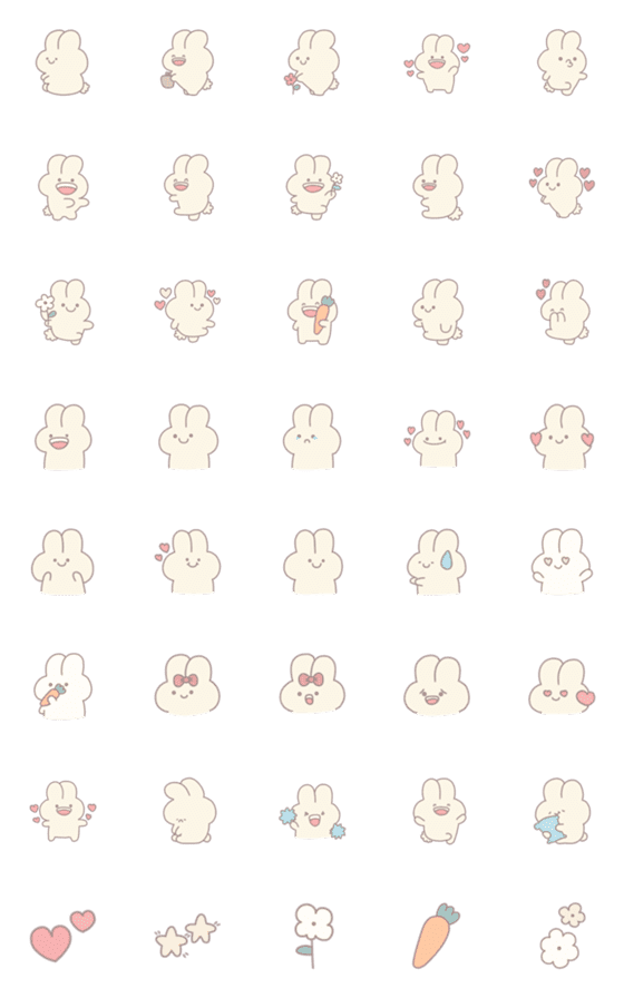 [LINE絵文字]Pikkalik : rabbit emoji**の画像一覧