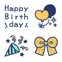 [LINE絵文字] 【Birthday】ラメ入り！誕生日絵文字*.+の画像