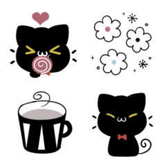 [LINE絵文字] 動くかわいい文末♦黒猫ここあ北欧風絵文字4の画像