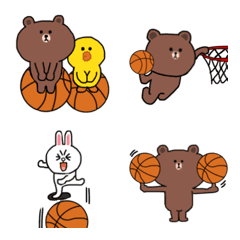 BROWN ＆ FRIENDS バスケットボール絵文字♡のLINE絵文字