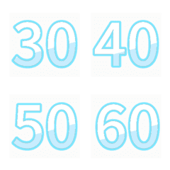 [LINE絵文字] Easy Stickers for Number 02[Blue][30-69]の画像