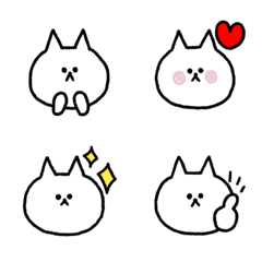 [LINE絵文字] レッツゴー！ねこねこのシンプル顔絵文字の画像