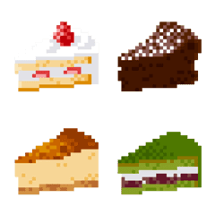 [LINE絵文字] ドット絵 ケーキ絵文字の画像