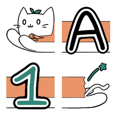 [LINE絵文字] Sapling cat - long emoji Alphabet ＆ Numの画像