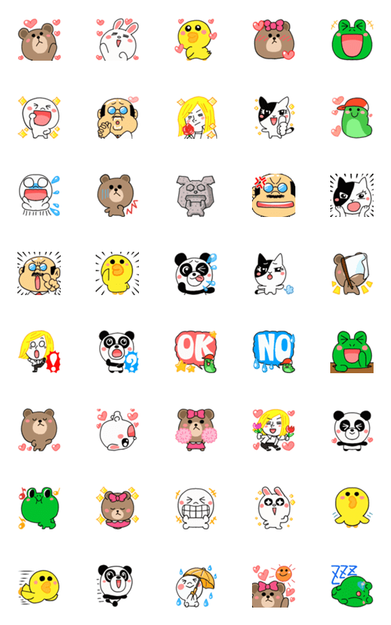 [LINE絵文字]可愛く動く★LINE FRIENDSの画像一覧