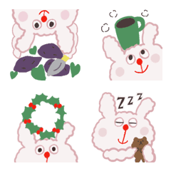 ふわふわうさぎの秋＊冬絵文字の絵文字メイン画像
