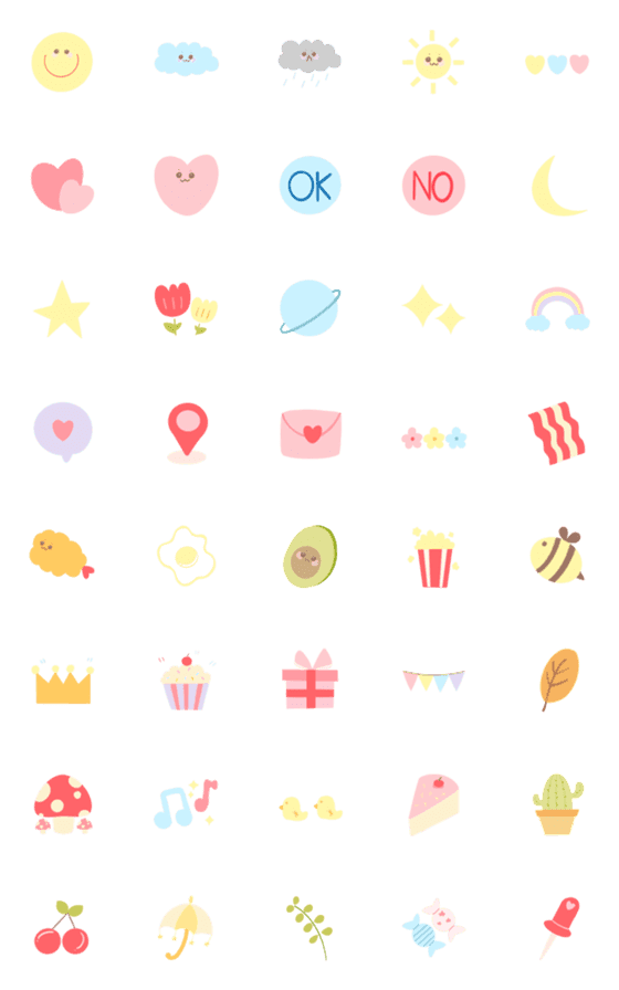 [LINE絵文字]Cute stuff emoji 01の画像一覧