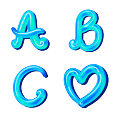 [LINE絵文字] A-Z(Neon-Blue)3Dの画像