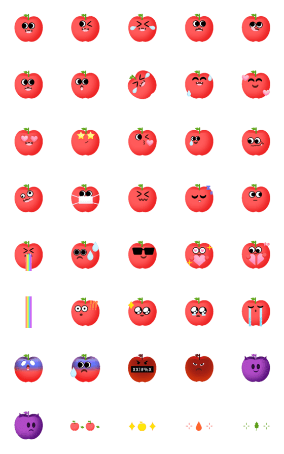 [LINE絵文字]Hi apple emojiの画像一覧