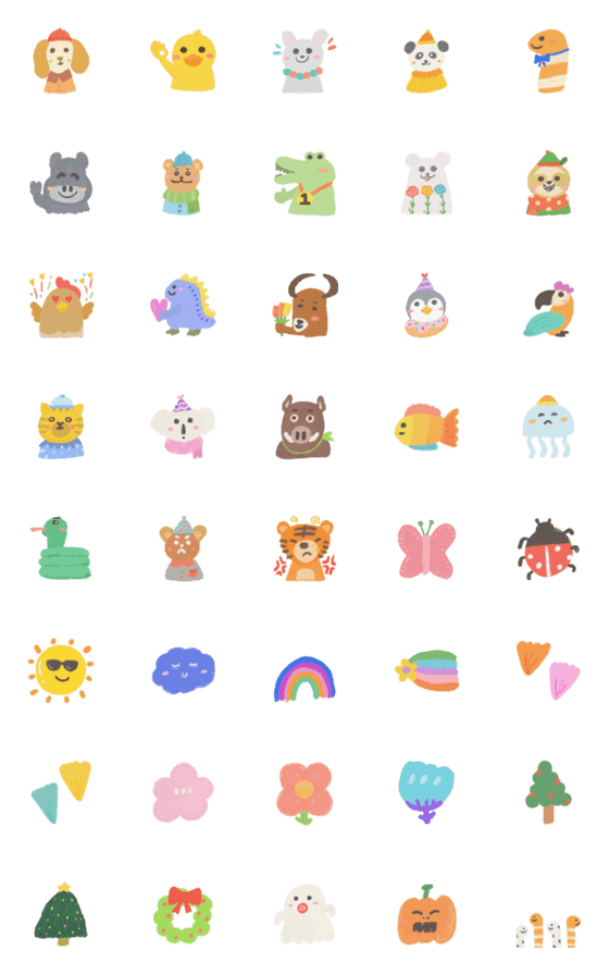 [LINE絵文字]Forest Animals Partyの画像一覧