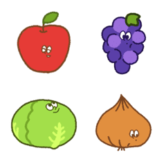 [LINE絵文字] なんだかあつまってるフルーツと野菜の画像