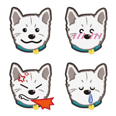 [LINE絵文字] (White Shiba Inu) Polar's Daily routineの画像