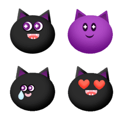 [LINE絵文字] Hi Black Cat emojiの画像