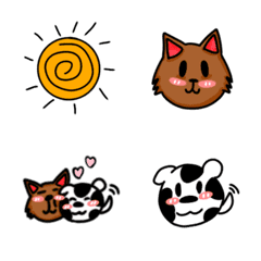 [LINE絵文字] cat emoji with friendsの画像