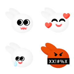 [LINE絵文字] Hi White Rabbit emojiの画像
