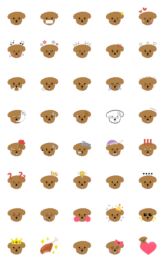 [LINE絵文字]Poodle Agao's Emojisの画像一覧
