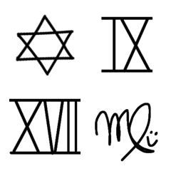 [LINE絵文字] 占い記号〜ローマ数字と星座〜の画像