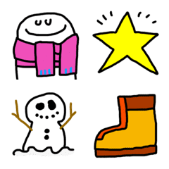 [LINE絵文字] KAWAII 冬 Emojiの画像