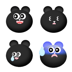 [LINE絵文字] Hi Black Bear emojiの画像