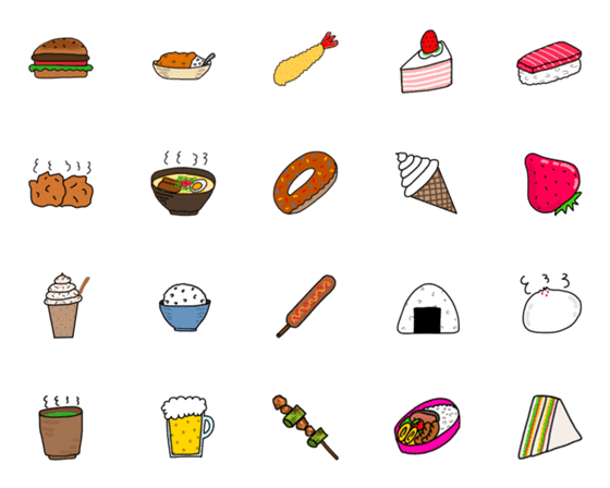 [LINE絵文字]食べものえもじの画像一覧