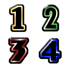 [LINE絵文字] Number classic gold emoji 2の画像