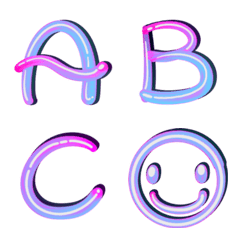 [LINE絵文字] Alphabet English 3D (Rainbow)の画像
