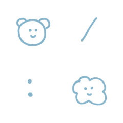 [LINE絵文字] 水色ゆるふわ手書き絵文字の画像
