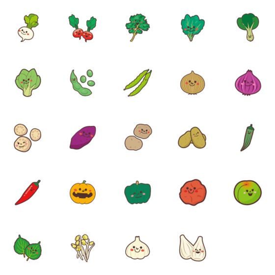 [LINE絵文字]かわいい野菜2の画像一覧