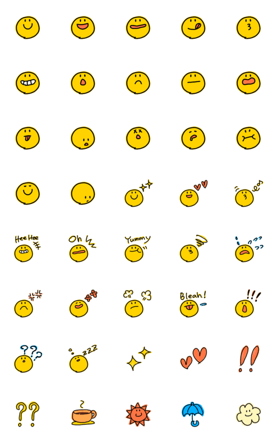[LINE絵文字]あのファニーフェイス by ano (ラフ)の画像一覧