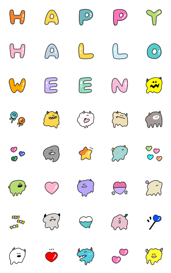 [LINE絵文字]ハピハピハロウィンの画像一覧