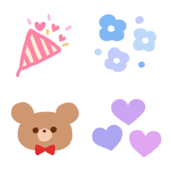 くすみカラフル♡かわいい飾り絵文字の絵文字メイン画像