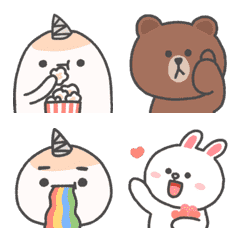 [LINE絵文字] UnicornMochi BROWN ＆ FRIENDS 1.0の画像