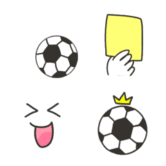 [LINE絵文字] サッカーボール★ゆるかわ線画の画像