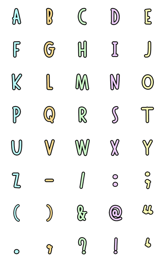 [LINE絵文字]Emoji : English Alphabet Vol.1の画像一覧