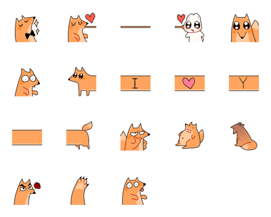 [LINE絵文字]Fox love Bunnyの画像一覧